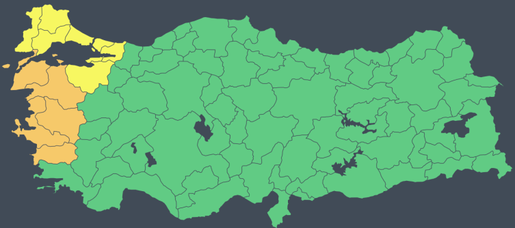 12 il için "turuncu" ve "sarı" uyarı: Kuvvetli yağış ve fırtınaya dikkat